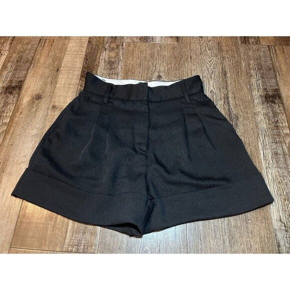Aritzia Wilfred Labyrinth Short Cuffed Pleated Shorts Black Size 2 - Picture 3 of 8